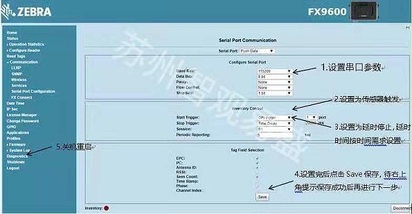 9600Display configuration page