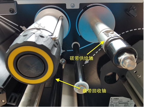 Carbon belt supply axis and recovery axis